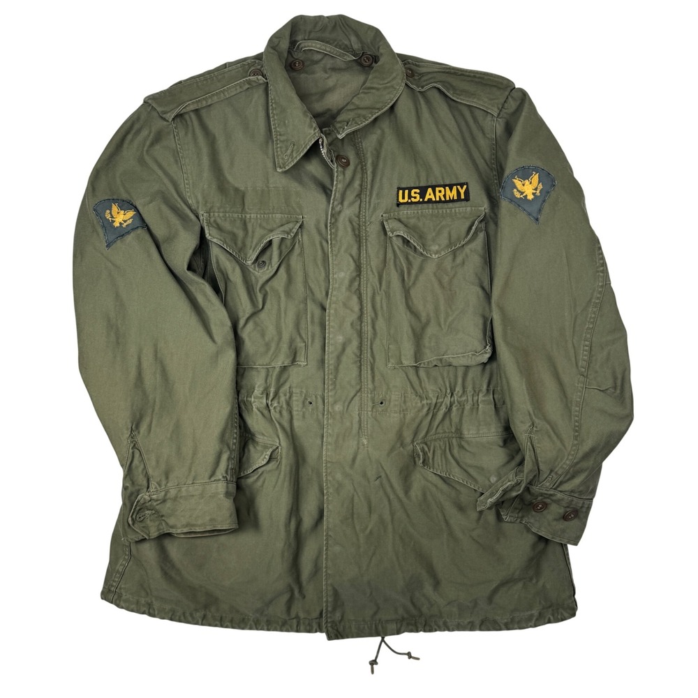 Vintage Vietnam War US Army M-65 OG-107 Field Jacket Large Specialist Patch Mens